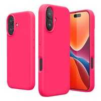 Silikónový kryt kwmobile na iPhone 16 – Kompatibilný s bezdrôtovým nabíjaním – Neónovo ružový 8
