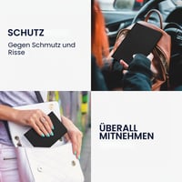 kwmobile Puzdro na vodičský preukaz a technický preukaz s priehradkami na karty - Čierna peňaženka zo syntetickej kože na pas a platobné karty 4