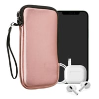 Neoprénové puzdro na telefón kwmobile XL pre smartfóny s uhlopriečkou 6,7/6,8 palca - metalická ružovozlatá - vnútorné rozmery 17,2 x 8,4 cm 1