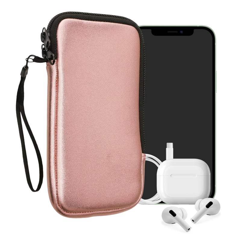 Neoprénové puzdro na telefón kwmobile XL pre smartfóny s uhlopriečkou 6,7/6,8 palca - metalická ružovozlatá - vnútorné rozmery 17,2 x 8,4 cm
