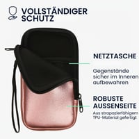 Neoprénové puzdro na telefón kwmobile XL pre smartfóny s uhlopriečkou 6,7/6,8 palca - metalická ružovozlatá - vnútorné rozmery 17,2 x 8,4 cm 3