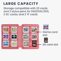 kwmobile Nintendo 3DS Játékkazetta Tároló Doboz 22 Játékhoz - Rózsaszín Tárolódoboz - Antique Pink 4