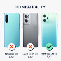 kwmobile TPU obal na OnePlus Nord CE 2 Lite 5G – Pružný gumový ochranný kryt s podporou bezdrôtového nabíjania – Petrolejovo modrý 6