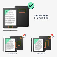 Flipové puzdro kwmobile Origami so stojanom pre čítačku kníh Tolino Vision 1/2/3/4 HD - tmavomodré 6