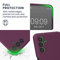 Silikónový kryt na Samsung Galaxy A13 5G kwmobile – pogumované puzdro na telefón – bordová fialová 3