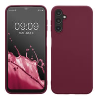 Obal kwmobile na Samsung Galaxy A14 5G z TPU – flexibilný, pogumovaný ochranný kryt, podporuje bezdrôtové nabíjanie, vo vínovej fialovej farbe 1