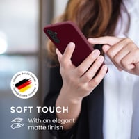 Obal kwmobile na Samsung Galaxy A14 5G z TPU – flexibilný, pogumovaný ochranný kryt, podporuje bezdrôtové nabíjanie, vo vínovej fialovej farbe 4