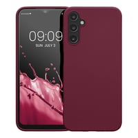 Obal kwmobile na Samsung Galaxy A14 5G z TPU – flexibilný, pogumovaný ochranný kryt, podporuje bezdrôtové nabíjanie, vo vínovej fialovej farbe 5