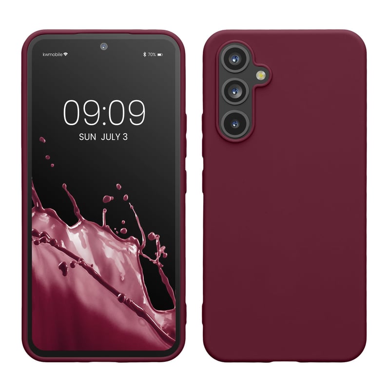 Husă TPU kwmobile pentru Samsung Galaxy A54 5G - Husă de protecție flexibilă, compatibilă cu încărcarea wireless, finisaj cauciucat de culoare magenta/violet
