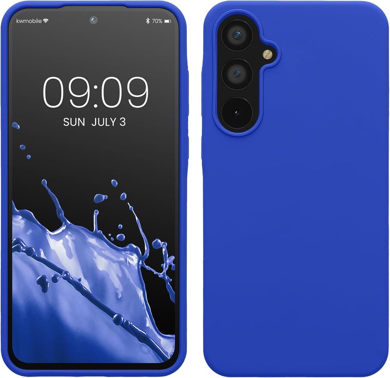 kwmobile Samsung Galaxy A55 5G szilikon tok, vezeték nélküli töltéssel - Baltic Blue