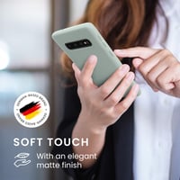 kwmobile TPU obal na Samsung Galaxy S10 – kompatibilný s bezdrôtovým nabíjaním, flexibilný silikónový ochranný kryt, mentolový 4