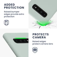 kwmobile TPU obal na Samsung Galaxy S10 – kompatibilný s bezdrôtovým nabíjaním, flexibilný silikónový ochranný kryt, mentolový 3