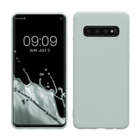 kwmobile TPU obal na Samsung Galaxy S10 – kompatibilný s bezdrôtovým nabíjaním, flexibilný silikónový ochranný kryt, mentolový 1