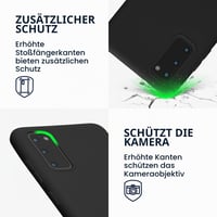 Silikónový kryt kwmobile na Samsung Galaxy S20 – Flexibilný ochranný obal z TPU kompatibilný s bezdrôtovým nabíjaním – matná čierna 3