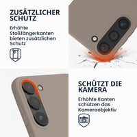 Obal na Samsung Galaxy S23 kwmobile z TPU – Pružný ochranný kryt s podporou bezdrôtového nabíjania, pogumovaný povrch, farba: taupe 3