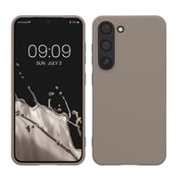 Obal na Samsung Galaxy S23 kwmobile z TPU – Pružný ochranný kryt s podporou bezdrôtového nabíjania, pogumovaný povrch, farba: taupe 1