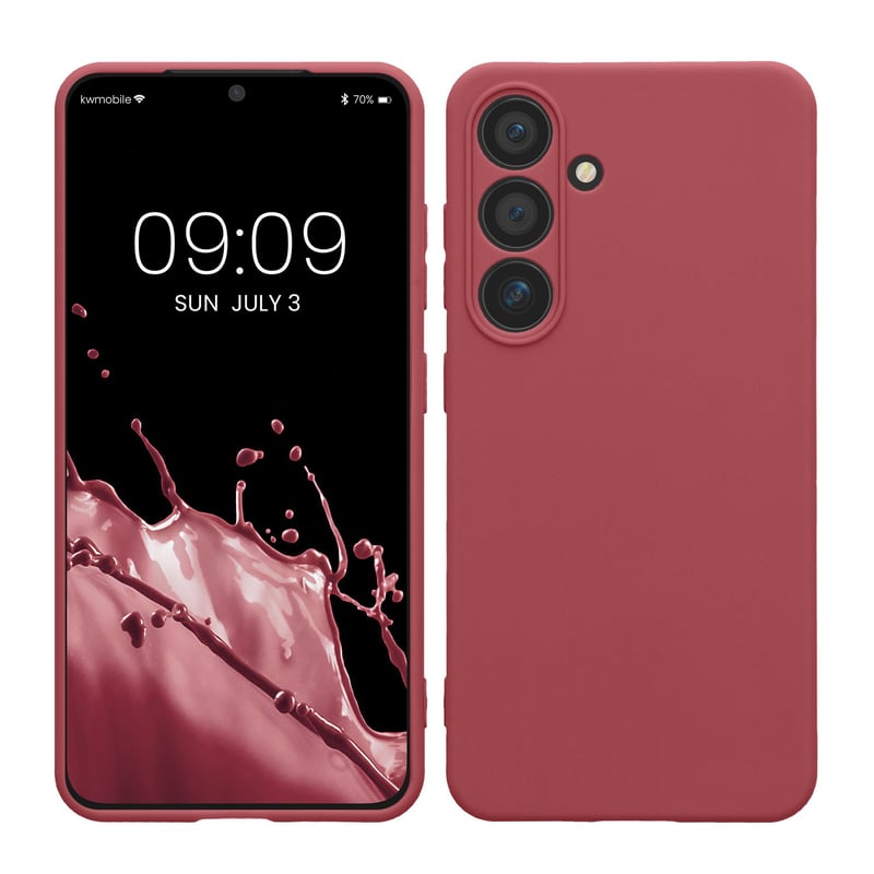 kwmobile Samsung Galaxy S24 Szilikon Tok - TPU Védőtok Kamera Védelemmel - Sötét Rózsaszín