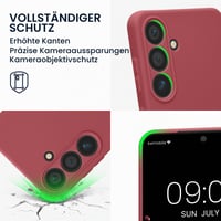 kwmobile Samsung Galaxy S24 Szilikon Tok - TPU Védőtok Kamera Védelemmel - Sötét Rózsaszín 3