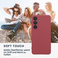 kwmobile Samsung Galaxy S24 Szilikon Tok - TPU Védőtok Kamera Védelemmel - Sötét Rózsaszín 4