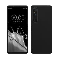 Husă kwmobile pentru Sony Xperia 1 V - Husă de protecție din silicon TPU negru, capac spate flexibil din cauciuc, compatibilă cu încărcarea wireless 1