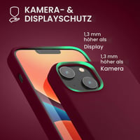 Husă din silicon kwmobile pentru Apple iPhone 14 - Husă subțire și moale, compatibilă cu încărcarea wireless - Roșu rubarbă 5
