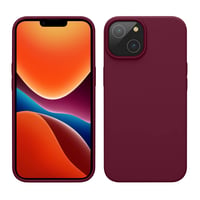 Husă din silicon kwmobile pentru Apple iPhone 14 - Husă subțire și moale, compatibilă cu încărcarea wireless - Roșu rubarbă 1