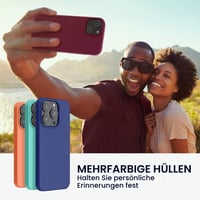 Husă din silicon kwmobile pentru Apple iPhone 14 - Husă subțire și moale, compatibilă cu încărcarea wireless - Roșu rubarbă 3