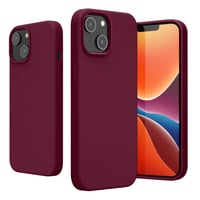 Husă din silicon kwmobile pentru Apple iPhone 14 - Husă subțire și moale, compatibilă cu încărcarea wireless - Roșu rubarbă 8