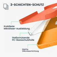 Silikónový kryt kwmobile na Apple iPhone 14 Pro Max – Tenké mäkké puzdro na telefón s bezdrôtovým nabíjaním – Ovocná oranžová 4