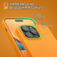 Silikónový kryt kwmobile na Apple iPhone 14 Pro Max – Tenké mäkké puzdro na telefón s bezdrôtovým nabíjaním – Ovocná oranžová 5