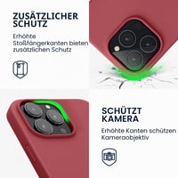 Husă din silicon kwmobile pentru Apple iPhone 14 Pro Max - Husă subțire și moale pentru telefon, compatibilă cu încărcarea wireless - Roz închis 3