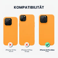 Silikónový kryt kwmobile na Apple iPhone 14 Pro Max – Tenké mäkké puzdro na telefón s bezdrôtovým nabíjaním – Ovocná oranžová 2