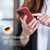 Husă din silicon kwmobile pentru Apple iPhone 14 Pro Max - Husă subțire și moale pentru telefon, compatibilă cu încărcarea wireless - Roz închis 4