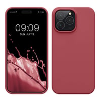 Husă din silicon kwmobile pentru Apple iPhone 14 Pro Max - Husă subțire și moale pentru telefon, compatibilă cu încărcarea wireless - Roz închis 1