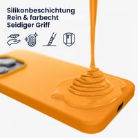 Silikónový kryt kwmobile na Apple iPhone 14 Pro Max – Tenké mäkké puzdro na telefón s bezdrôtovým nabíjaním – Ovocná oranžová 7