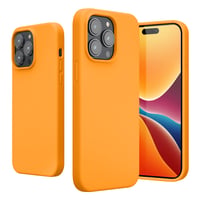 Silikónový kryt kwmobile na Apple iPhone 14 Pro Max – Tenké mäkké puzdro na telefón s bezdrôtovým nabíjaním – Ovocná oranžová 8