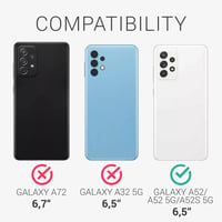 Husă din silicon kwmobile pentru Samsung Galaxy A52 / A52 5G / A52s 5G - Don't Touch My Phone - Alb Negru 6