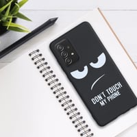 Husă din silicon kwmobile pentru Samsung Galaxy A52 / A52 5G / A52s 5G - Don't Touch My Phone - Alb Negru 2