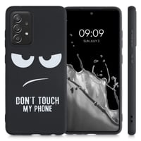 Husă din silicon kwmobile pentru Samsung Galaxy A52 / A52 5G / A52s 5G - Don't Touch My Phone - Alb Negru 5