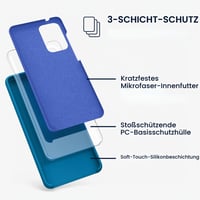 Silikónový kryt kwmobile na Samsung Galaxy A52 / A52 5G / A52s 5G, podpora bezdrôtového nabíjania, jemný povrch, Blue Reef 2