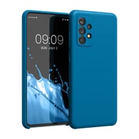 Silikónový kryt kwmobile na Samsung Galaxy A52 / A52 5G / A52s 5G, podpora bezdrôtového nabíjania, jemný povrch, Blue Reef 1