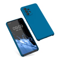 Silikónový kryt kwmobile na Samsung Galaxy A52 / A52 5G / A52s 5G, podpora bezdrôtového nabíjania, jemný povrch, Blue Reef 5