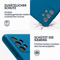 Silikónový kryt kwmobile na Samsung Galaxy A52 / A52 5G / A52s 5G, podpora bezdrôtového nabíjania, jemný povrch, Blue Reef 3