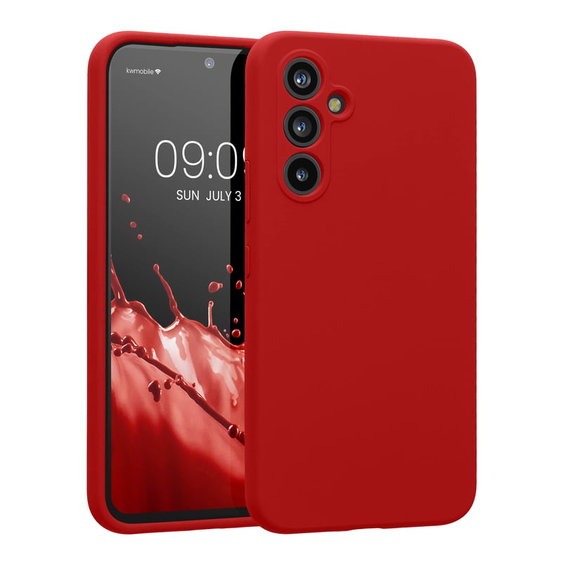 Silikónový kryt kwmobile na Samsung Galaxy A54 5G, pogumované ochranné puzdro, klasická červená