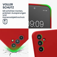 Silikónový kryt kwmobile na Samsung Galaxy A54 5G, pogumované ochranné puzdro, klasická červená 3