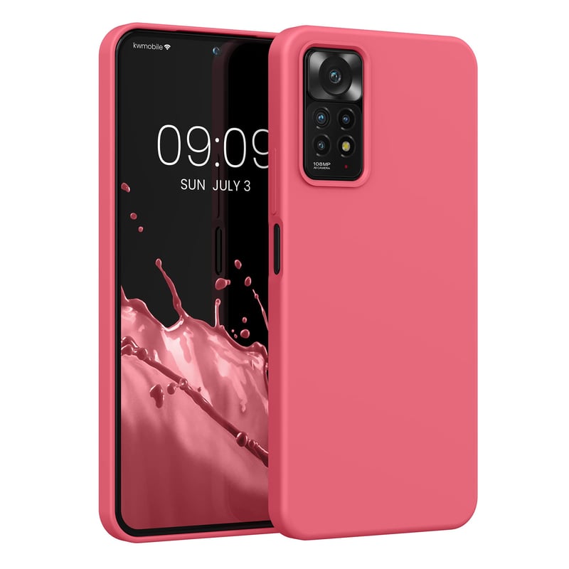 Silikónový kryt kwmobile pre Xiaomi Redmi Note 11 Pro / Note 11 Pro 5G / Note 12 Pro 4G – flexibilný ochranný kryt z TPU – neónová koralová