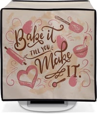Husă kwmobile pentru Thermomix TM5/TM6 - Husă de protecție cu model de patiserie maro închis, bej și roz - Pastry Shop 18-11-08 5