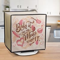 Husă kwmobile pentru Thermomix TM5/TM6 - Husă de protecție cu model de patiserie maro închis, bej și roz - Pastry Shop 18-11-08 2