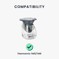 Husă kwmobile pentru Thermomix TM5/TM6 - Husă de protecție cu model de patiserie maro închis, bej și roz - Pastry Shop 18-11-08 6
