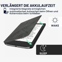 Puzdro kwmobile pre elektronickú čítačku Pocketbook Verse / Verse Lite / Verse Pro / Color / Vivlio Light / Light HD – Magnetické flipové puzdro z umelej kože, so stojanom, funkcia auto sleep/wake 3